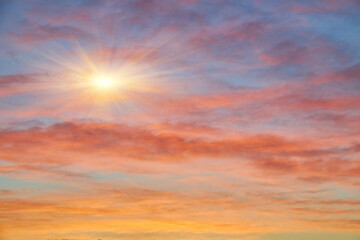 Pastel Colored Sunset Sky