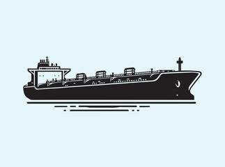 Obraz premium Industrial Tanker Ship Silhouette Design