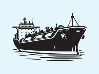 Fototapeta premium Silhouette of a Large Cargo Tanker