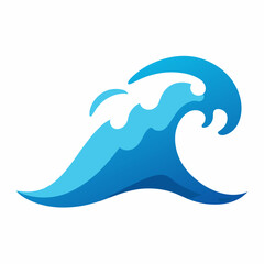 Stylized Blue Ocean Wave Illustration With Gradient Vector Graphic Suitable For Summer Or Water Related Designs