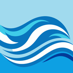 Abstract Vector Illustration Of Wavy Water Graphic Background With Different Shades Of Blue Perfect For Design Templates And Decorative Elements