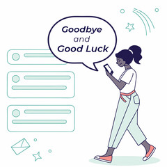 goodbye and good luck concept vector illustration