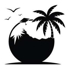 Tropical Twilight Escape: Sunset Over Palm Paradise © Silhouette stock