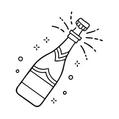 champagne bottle icon, champagne bottle vector illustration-simple illustration of champagne bottle, perfect for champagne bottle logos and icons