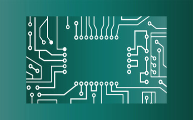 Complex Circuit Board Pattern on Teal Background