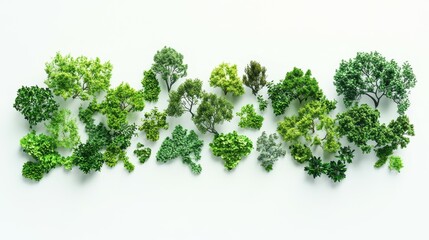 Obraz premium Recycle sign made of green trees on white background