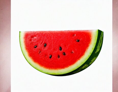  Juicy Watermelon Slice- Stock Photo generated ai 