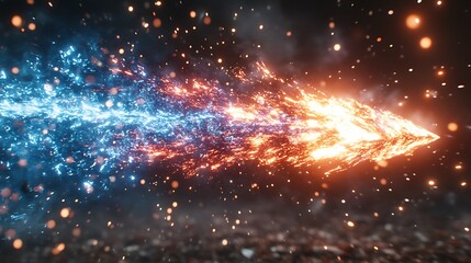 Fiery Blue Arrow, Night Scene