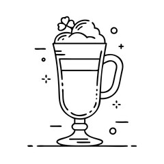 irish coffee icon, irish coffee vector illustration-simple illustration of irish coffee, perfect for irish coffee logos and icons