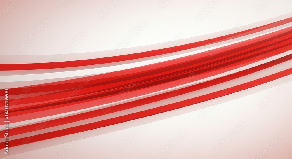 Poster red abstract flowing lines - abstract of red lines flowing gracefully on a white background. perfect