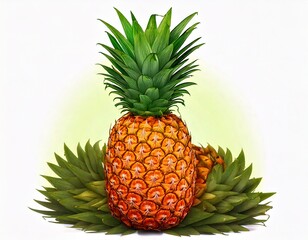 Fototapeta premium Pineapple ananaswhitet background 