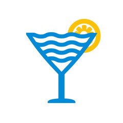 cocktail glass with ice