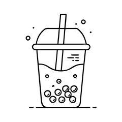 bubble tea icon, bubble tea vector illustration-simple illustration of bubble tea, perfect for bubble tea logos and icons