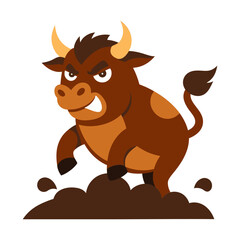 Angry Bull Vector Illustration
