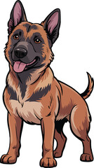 Obraz premium Cute Belgian Malinois Dog Vector