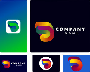3d gradient color B letter logo, Letter B logo icon design template elements