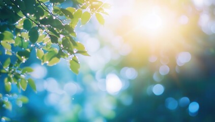 Nature's gentle glow, dappled sunlight filters through lush greenery