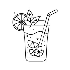 mojito with mint icon, mojito with mint vector illustration-simple illustration of mojito with mint, perfect for mojito with mint logos and icons