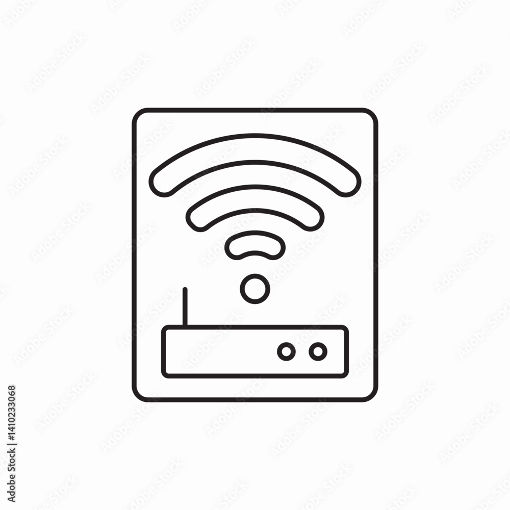 Poster wireless router internet connection icon vector sign