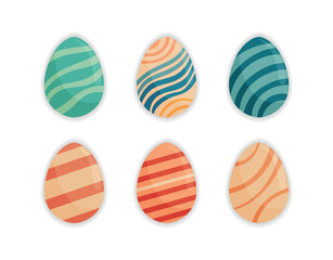 Striped Abstract Easter Egg Collection