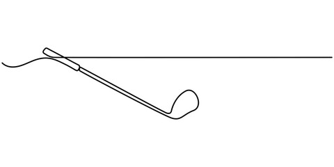 Golf club one line art. Continuous line drawing of sport, luxury, metal, ball sports, activity, wedge, irons. hybrids, fairways, game, training, competitive, leisure, professional, play.              