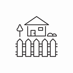 House garden fence icon vector sign