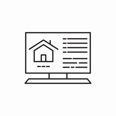 home house monitor icon vector sign