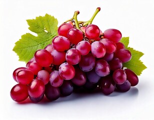 Fototapeta premium red grapes bunch isolated on white background. Generative AI