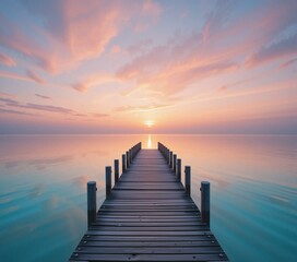 Fototapeta premium pier at sunset