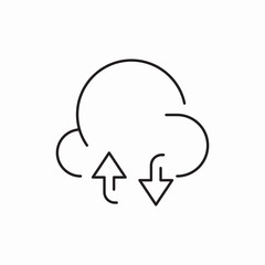 Cloud data transfer service icon vector sign