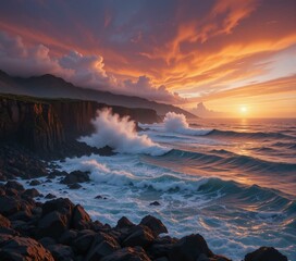 Fototapeta premium sunset on the sea