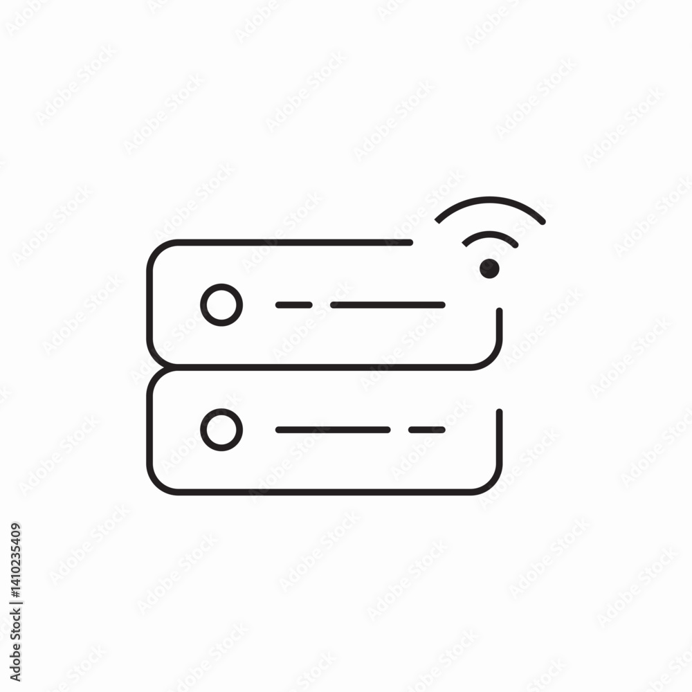 Aufkleber server data wireless connection icon vector sign
