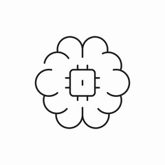 Artificial intelligence chip brain icon vector sign