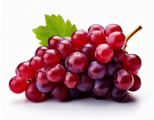 Fototapeta premium red grapes bunch isolated on white background. Generative AI