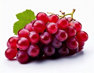 Fototapeta premium red grapes bunch isolated on white background. Generative AI