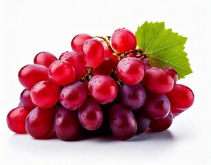Fototapeta premium red grapes bunch isolated on white background. Generative AI