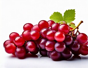 Fototapeta premium red grapes bunch isolated on white background. Generative AI