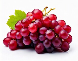 Fototapeta premium red grapes bunch isolated on white background. Generative AI