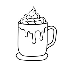 hot chocolate mug icon, hot chocolate mug vector illustration-simple illustration of hot chocolate mug, perfect for hot chocolate mug logos and icons