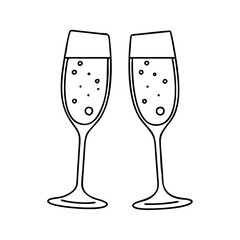 champagne flute icon, champagne flute vector illustration-simple illustration of champagne flute, perfect for champagne flute logos and icons