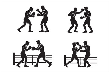 Fototapeta premium Boxer Silhouette Vector | Fighter SVG Clipart for Combat Sports DesignsBoxing SVG Silhouette | Punching Fighter Vector for T-Shirts & LogosMMA Boxer Vector | Martial Arts Silhouette Clipart for DI