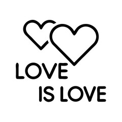 Obraz premium Love is Love Hearts Graphic Design 