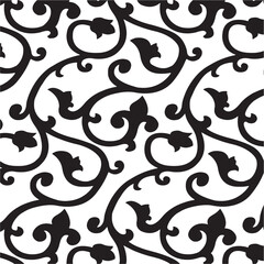 Black white abstract Seamless Pattern