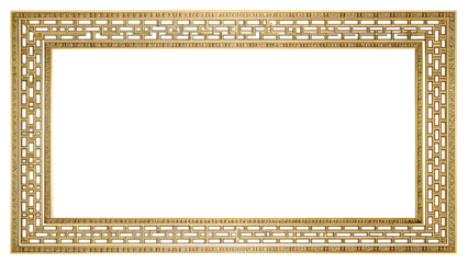 Rectangle subtle gold frame for web presentation,  isolated on white background PNG. GENERATIVE AI