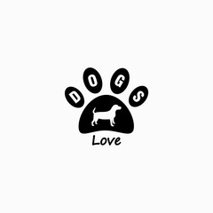 I love my dog icon, print symbol isolated on white background. 