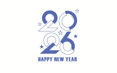 2026 Happy New Year greeting card vector template social media banner design