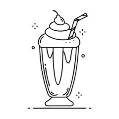 milkshake icon, milkshake vector illustration-simple illustration of milkshake, perfect for milkshake logos and icons