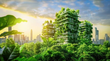 Fototapeta premium Green Cityscape: Sustainable Urban Design