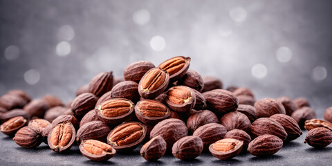 Obraz premium Pile of Pecan Nuts in Shells