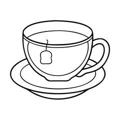 tea cup with saucer icon, tea cup with saucer vector illustration-simple illustration of tea cup with saucer, perfect for tea cup with saucer logos and icons